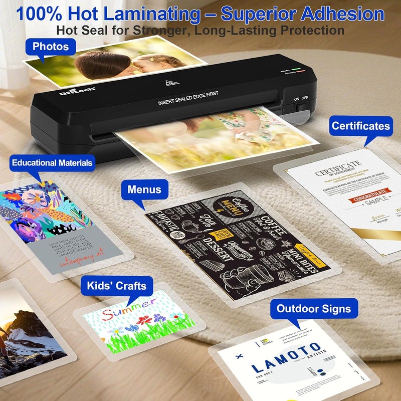 OFITECH 9 inch Laminator Machine with 40 Laminating Sheets, A4 Thermal Laminator with 2-Min Faster Preheat, Laminating Machine 8.5 x 11 for Office, School and Home Use, Auto Shut-Off, NTC Technology - Image 2